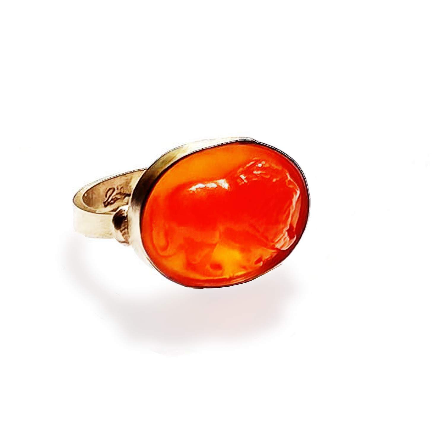 18K Carnelian Intaglio Lion Ring