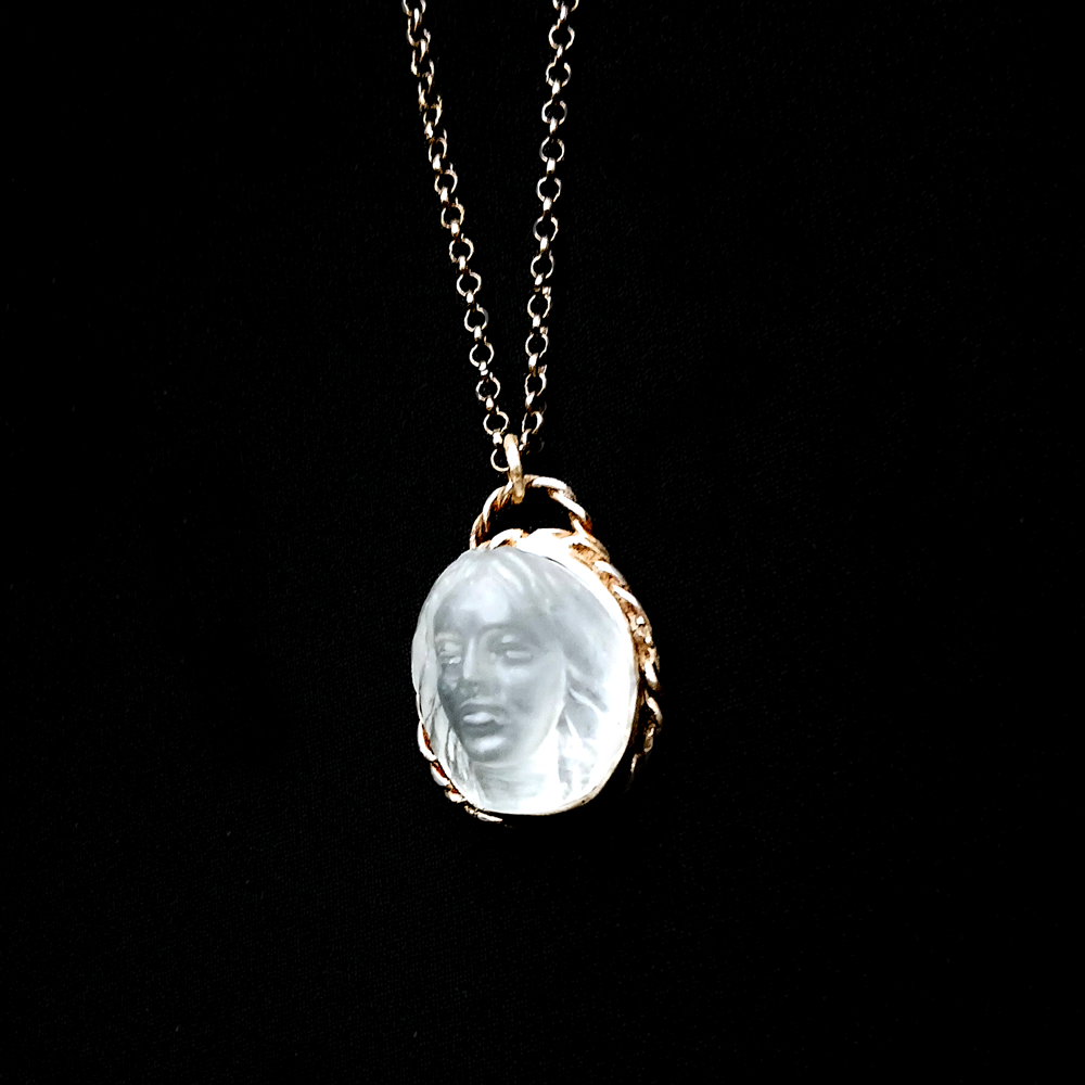 Aquamarine Intaglio Pendant